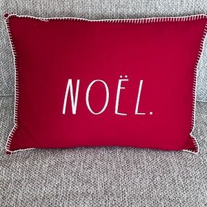 Rae Dunn Red Noël Holiday Pillow